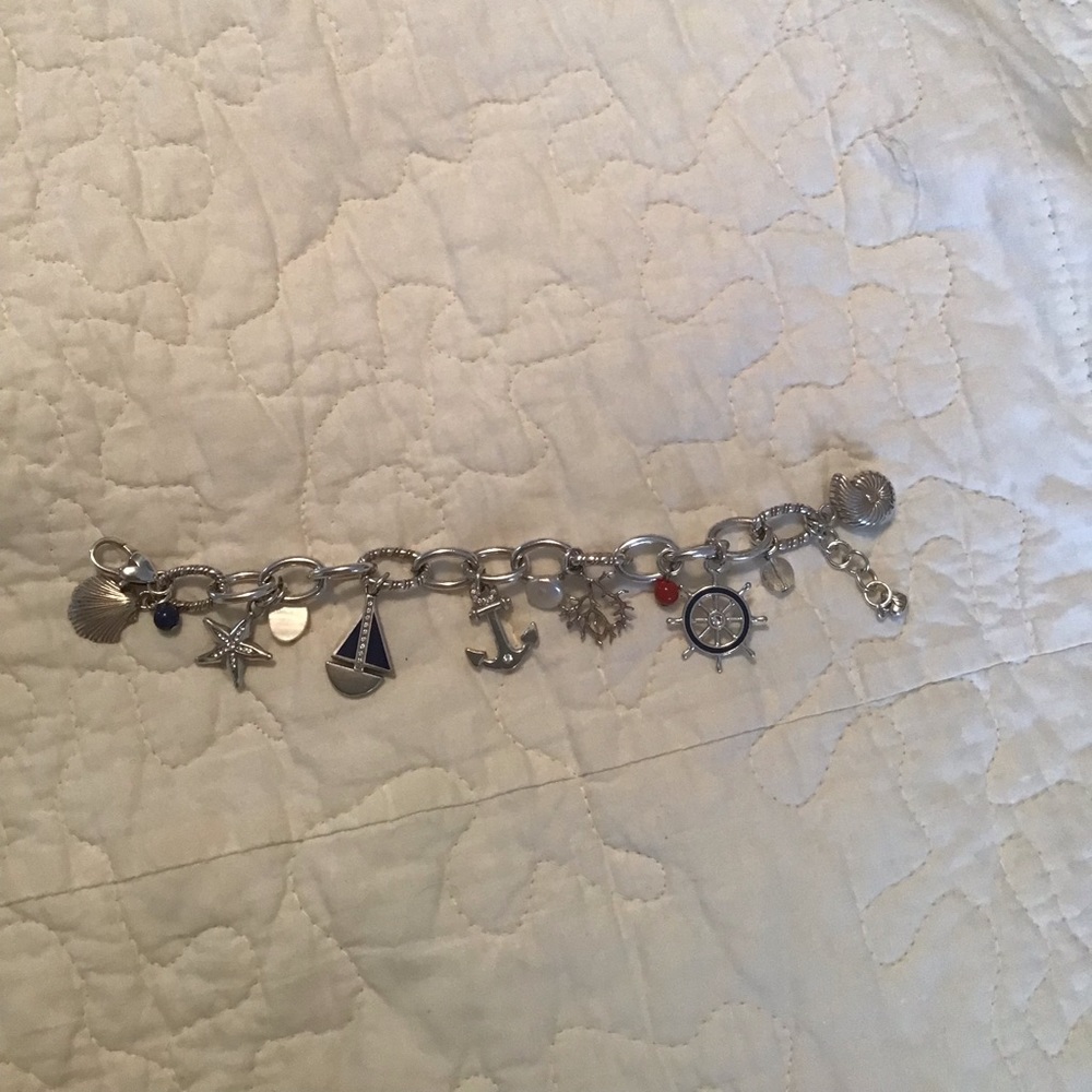 Brighton nautical charm bracelet, 7.5-8.5” long.